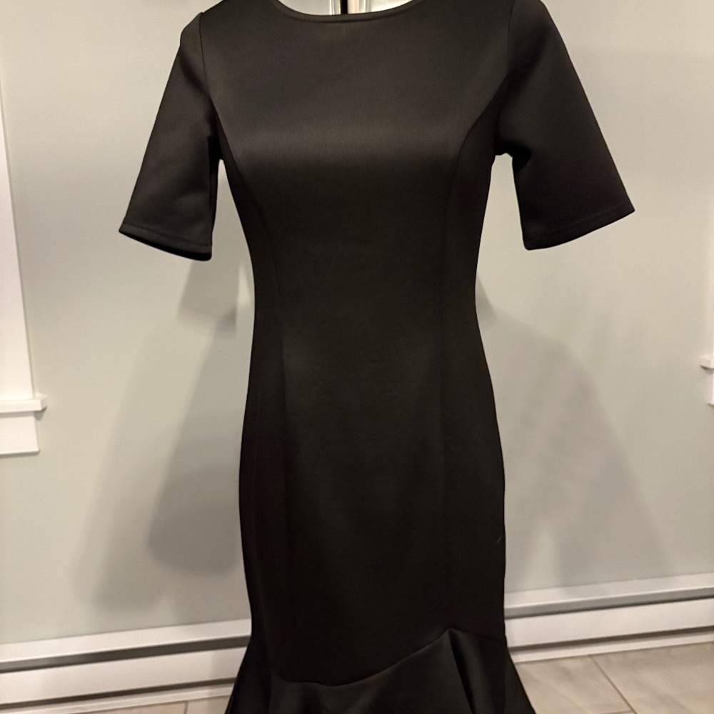 Black Ruffle Hem Dress